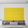 Paneles De Pared 12 Uds Tela Amarillo Claro 90x30 Cm 3,24 M² Vidaxl