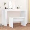 Taburete De Tocador Madera Contrachapada Blanco 70x35x45 Cm Vidaxl