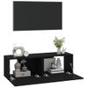 Muebles Tv Pared 2 Uds Madera Contrachapada Negro 100x30x30 Cm Vidaxl