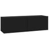 Muebles Tv Pared 2 Uds Madera Contrachapada Negro 100x30x30 Cm Vidaxl