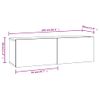 Mueble De Tv Pared 2 Uds Madera Blanco Brillante 100x30x30 Cm Vidaxl