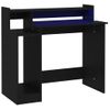 Escritorio Con Luz Led Madera Contrachapada Negro 97x45x90 Cm Vidaxl