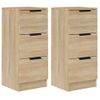 Aparadores 2 Uds Madera Contrachapada Roble Sonoma 30x30x70 Cm Vidaxl