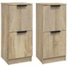 Aparadores 2 Uds Madera Contrachapada Roble Sonoma 30x30x70 Cm Vidaxl