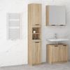 Armario De Baño Madera Ingeniería Roble Sonoma 32x34x188,5 Cm Vidaxl