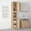 Armario De Baño Madera Ingeniería Roble Sonoma 32x34x188,5 Cm Vidaxl