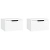 Mesitas De Noche De Pared 2 Uds Blanco 34x30x20 Cm Vidaxl