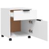 Archivador Con Ruedas Madera Contrachapada Blanco 45x38x54 Cm Vidaxl