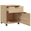 Archivador Ruedas Madera Contrachapada Roble Sonoma 45x38x54 Cm Vidaxl