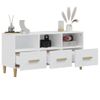 Mueble De Tv Madera Contrachapada Blanco Brillo 102x36x50 Cm Vidaxl