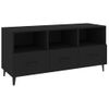 Mueble De Tv Madera Contrachapada Negro 102x35x50 Cm Vidaxl