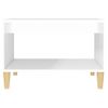 Mesa De Centro Madera Contrachapada Blanco Brillo 60x50x40 Cm Vidaxl