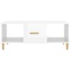 Mesa De Centro Madera Contrachapada Blanco Brillo 102x50x40 Cm Vidaxl