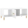 Mesa De Centro Madera Contrachapada Blanco Brillo 102x50x40 Cm Vidaxl