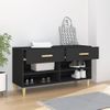 Mueble Zapatero De Madera Contrachapada Negro 102x35x55 Cm Vidaxl