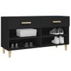 Mueble Zapatero De Madera Contrachapada Negro 102x35x55 Cm Vidaxl