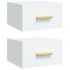 Mesitas De Noche De Pared 2 Uds Blanco 35x35x20 Cm Vidaxl