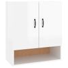 Armario De Pared Madera Contrachapada Blanco Brillo 60x31x70 Cm Vidaxl