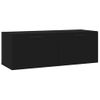 Armario De Pared Madera Contrachapada Negro 100x36,5x35 Cm Vidaxl