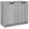 Armario De Baño Madera Contrachapada Gris Sonoma 64,5x33,5x59cm Vidaxl