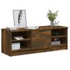 Mueble De Tv Madera Contrachapada Roble Ahumado 102x35,5x36,5cm Vidaxl