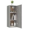 Armario De Pared Madera Contrachapada Gris Sonoma 34,5x34x90 Cm Vidaxl