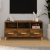 Mueble De Tv Madera Contrachapada Roble Ahumado 102x36x50 Cm Vidaxl