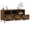 Mueble De Tv Madera Contrachapada Roble Ahumado 102x36x50 Cm Vidaxl