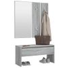 Set De Muebles De Recibidor Madera Contrachapada Gris Sonoma Vidaxl