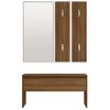 Set De Muebles De Recibidor Madera Contrachapada Roble Marrón Vidaxl