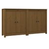 Aparador 2 Uds De Madera Maciza De Pino Marrón 70x35x80 Cm Vidaxl