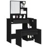 Juego De Muebles De Tocador Negro 86,5x35x136 Cm Vidaxl