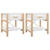 Mesitas De Noche 2 Uds Madera Contrachapada Blanco 42x38x45 Cm Vidaxl