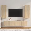 Set De Muebles Para Tv 4 Pzas Madera Contrachapada Roble Sonoma Vidaxl