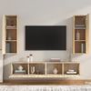 Set De Muebles Para Tv 4 Pzas Madera Contrachapada Roble Sonoma Vidaxl