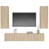 Set De Muebles Para Tv 4 Pzas Madera Contrachapada Roble Sonoma Vidaxl