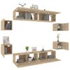 Set De Muebles Para Tv 8 Pzas Madera Contrachapada Roble Sonoma Vidaxl