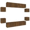 Set De Muebles Para Tv 8 Pzas Madera Contrachapada Roble Marrón Vidaxl