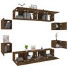 Set De Muebles Para Tv 8 Pzas Madera Contrachapada Roble Marrón Vidaxl