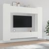 Set De Muebles Para Tv 8 Piezas Madera Contrachapada Blanco Vidaxl