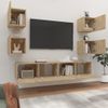 Set De Muebles Para Tv 6 Pzas Madera Contrachapada Roble Sonoma Vidaxl