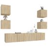 Set De Muebles Para Tv 6 Pzas Madera Contrachapada Roble Sonoma Vidaxl