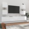 Set De Muebles De Tv 6 Pzas Madera Contrachapada Blanco Brillo Vidaxl