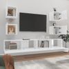 Set De Muebles De Tv 6 Pzas Madera Contrachapada Blanco Brillo Vidaxl