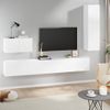 Set De Muebles Para Tv 4 Piezas Madera Contrachapada Blanco Vidaxl