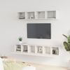 Set De Muebles Para Tv 5 Piezas Madera Contrachapada Blanco Vidaxl