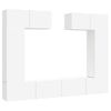 Set De Muebles Para Tv 6 Piezas Madera Contrachapada Blanco Vidaxl