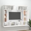 Set De Muebles Para Tv 6 Piezas Madera Contrachapada Blanco Vidaxl