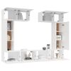 Set De Muebles Para Tv 6 Piezas Madera Contrachapada Blanco Vidaxl