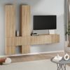 Mueble De Pared Para Tv Madera Contrachapada Color Roble Sonoma Vidaxl